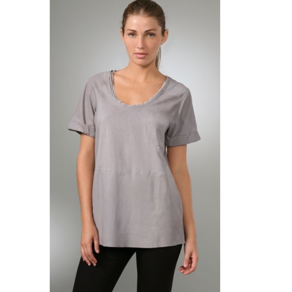 NWO Diane Von Furstenburg leather shirt